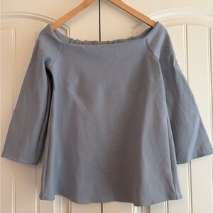 TUCKERNUCK Miranda Ponte Knit Stretch Off The Shoulder Blue Top Women's Sz Small